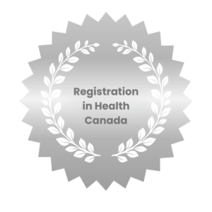 Registration in Health Canada seal